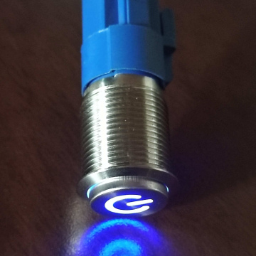 A219	Electrónico Interruptor Botón 110V Enllavar Inoxidable 16mm Luz Azul
