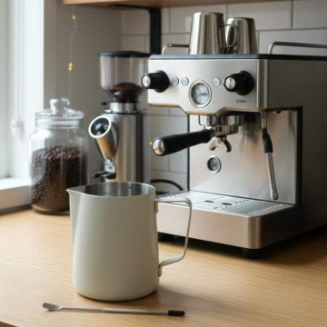 HO005	Hogar Cocina Taza de Café Latte Art 600 ml con aguja (color negro)