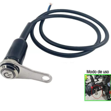 A218	Vehicular Interruptor Botón 12V Enllavar Inoxidable 16mm Luz Blanco (Impermeable)